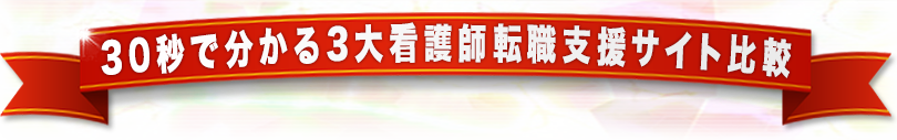 30秒で分かる3大看護師転職支援サイト比較